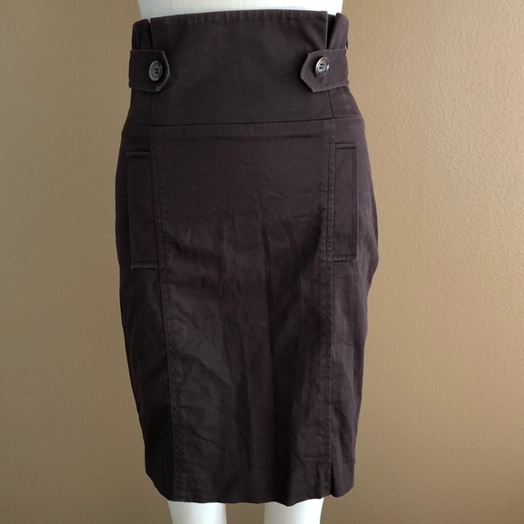BCBGeneration Dresses & Skirts - Brown Pencil Skirt w/ Button Details